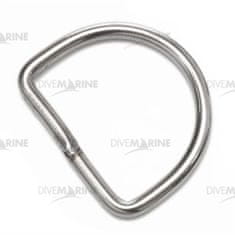 DIVEMARINE Rozsdamentes acél D-gyűrű 50x40 mm, d. 5,5 mm