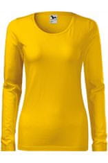 Malfini Női testhezálló, hosszú ujjú póló, sárga, XS