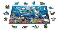 Wooden city Fából készült puzzle Happy Dolphins 2 az 1-ben 200 darab ECO
