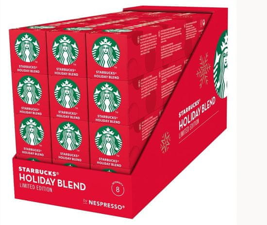Starbucks Holiday Blend by NESPRESSO limitált kiadás, kávékapszulák, 12x10 darabos csomagolás