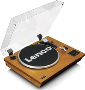 Lenco Ls-55 lemezjátszó integrált előerősítő és porvédő fedél hangszórók Bluetooth technológia aux in usb port