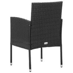 shumee 2 db fekete polyrattan kerti szék 