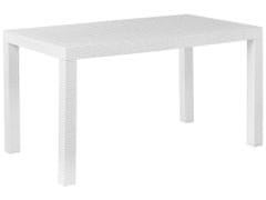 Beliani Fehér Rattan Kerti Asztal 140 x 80 cm FOSSANO
