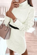 OMG! női pulóver ruha garbóval és hasítékkal Echoss fehér S