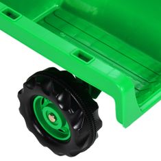 Greatstore zöld-fekete pedálos gyerektraktor pótkocsival