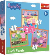 Trefl Peppa Pig Puzzle: Csodálatos ötletek 3 az 1-ben (20,36,50 darab)