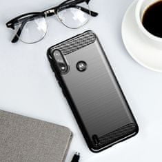 MG Carbon Case Flexible szilikon tok Motorola Moto E7i Power, fekete