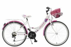 Kands  Giulietta Gyerek kerékpár 130-165 cm magasság 24'', Fehér/Rózsaszín