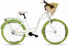 Goetze  Colorus Női kerékpár 1 fokozat 26″ kerék 18” váz 155-180 cm magassag, Fehér/Zöld