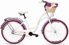 Goetze  Colorus Női kerékpár 1 fokozat 26″ kerék 18” váz 155-180 cm magassag, Fehér/Lila