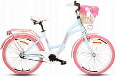 Goetze  Style Női kerékpár 1 fokozat 24″ kerék 130-165 cm magassag, Kék/Rózsaszín