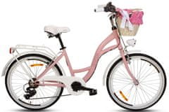 Goetze  Style Női kerékpár 6 fokozat 24″ kerék 125-165 cm magassag, Rózsaszín/Fehér