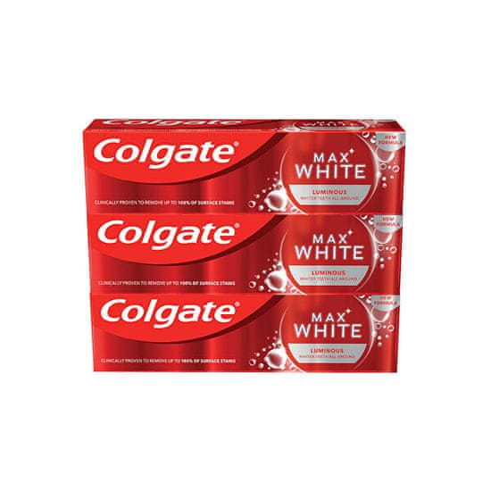 Colgate Fehérítő fogkrém Max White Luminous 3 x 75 ml
