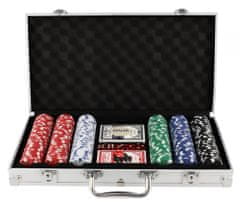 Teddies Pókerkészlet 300db + kártya + dobókocka alumínium táskában, dobozban, 40x24x8cm