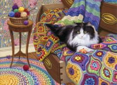 Cobble Hill Puzzle Kényelmes macska 1000 db