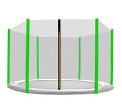 Aga Védőháló 250 cm-es trambulinhoz, 6 oszlop, Fekete háló / Világoszöld