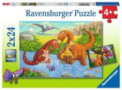 Ravensburger Puzzle Játékos dinoszauruszok 2x24 darab