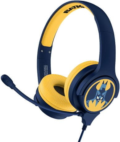 OTL Batman kék gyerek vezeték nélküli fejhallgató Bluetooth integrált mikrofon gyerek fejhallgató interaktív fejhallgató vezetékes csatlakozás tematikus kialakítás cirkimaural fejhallgató zárt kialakítás nagy kényelem kényelmes fejhallgató gyerekeknek