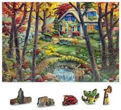 Wooden city Fa puzzle kunyhó az erdőben 2 az 1-ben 200 darab ECO