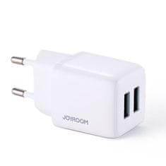 Joyroom Fast Charge hálózati töltő adapter 2x USB 12W 2.4A, fehér