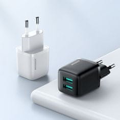 Joyroom Fast Charge hálózati töltő adapter 2x USB 12W 2.4A, fehér