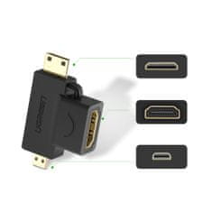 Ugreen adapter Micro HDMI + Mini HDMI / HDMI, fekete