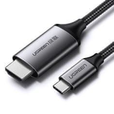 Ugreen MM142 kábel HDMI / USB-C 4K 1.5m, fekete/szürke