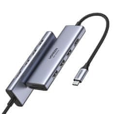 Ugreen CM511 HUB adapter USB-C - 3x USB 3.2 / HDMI 4K / SD TF, szürke