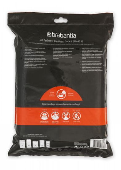 Brabantia PerfectFit szemeteszsák 40-45L(L) - 40db tekercsenként - White