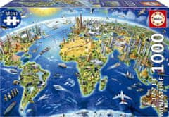 EDUCA Miniatűr puzzle 1000 darabból álló világ