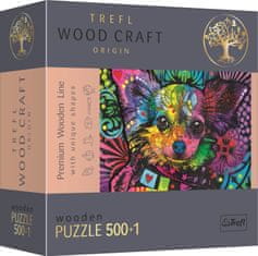 Trefl Wood Craft Origin puzzle Színes kiskutya 501 darab