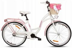 Goetze  Style Női kerékpár 1 fokozat 24″ kerék 130-165 cm magassag, Fehér/Rózsaszín