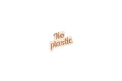 BeWooden fából készült bross egy felirat formájában No Plastic univerzális