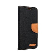 TKG Telefontok Xiaomi Poco X5 Pro 5G - Canvas fekete mágneses szilikon keretes könyvtok
