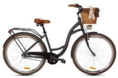 Goetze  Style Alumínium Női kerékpár 3 fokozat 160-185 cm magassag, Fekete/Barna