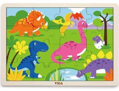 Viga Fa puzzle Dinoszauruszok, 16 db