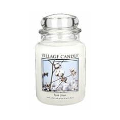 Village Candle Az illatos gyertya az üveg tiszta lenében (tiszta fehérnemű) 645 g