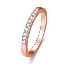 Beneto Rózsaszín aranyozott ezüst gyűrű AGG188 kristályokkal (Kerület 58 mm)