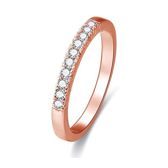 Beneto Rózsaszín aranyozott ezüst gyűrű kristályokkal AGG188