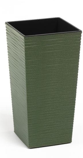 Lamela Finezia Eco wood hosszú virágcserép/kaspó, zöld, 300x300x570 mm