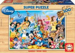 EDUCA Fából készült puzzle A Disney csodálatos világa 100 darab