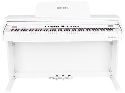 digitális zongora kurzweil KA130 gyönyörű megjelenés állítható dinamika usb midi rca 3 pedál beépített hangszórók tanulási rendszer kezdőknek