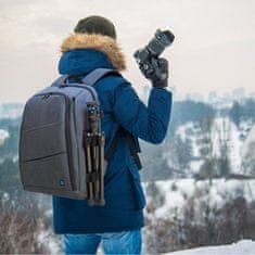 Puluz Camera Bag hátizsák fényképezőgépre és tartozékokra, szürke