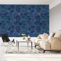 Muralo Dekoratív Tapéta Kék Absztrakt HULLÁMOK Sellő 0,53m x 10m