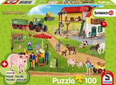 Schmidt Puzzle Schleich Farm eladóállvánnyal 100 db + Schleich figura