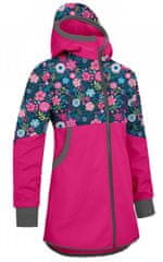 Unuo Lány softshell kabát fleecevel Street - Virágok, 98/104, rózsaszín