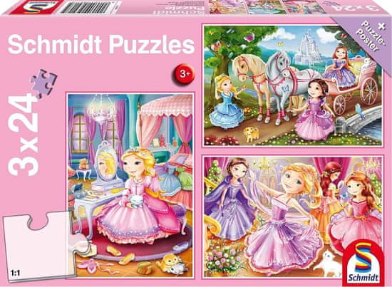 Schmidt Mesebeli hercegnő puzzle 3x24 darab