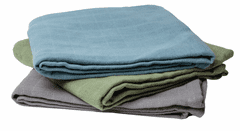 TERRA GAIA Organic Négyzet alakú pelenkák 75x75x75 cm, 3db, blue/sage/grey