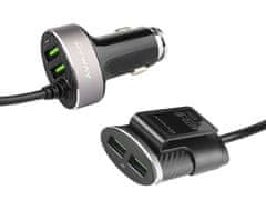 Szivargyújtó töltő 12/24 V, 2 x USB + 2 x USB 5.1 klipszes kábellel klipszel, MyWay