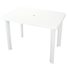 Vidaxl fehér műanyag kerti asztal 101 x 68 x 72 cm
